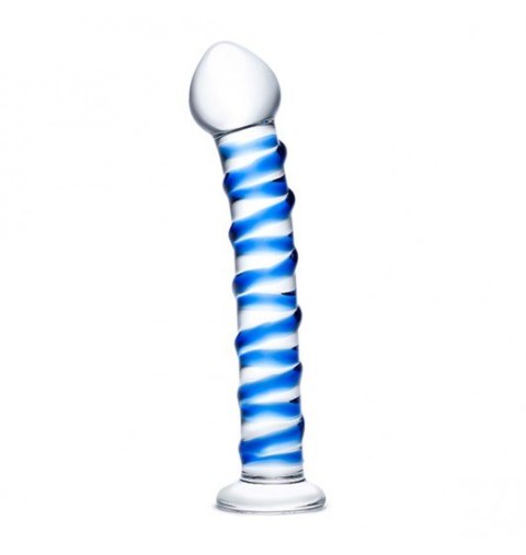 Szklane Dildo Blue Spiral Gläs