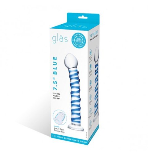 Szklane Dildo Blue Spiral Gläs