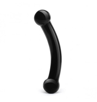 Glas - Double Bull Black Glass Dildo