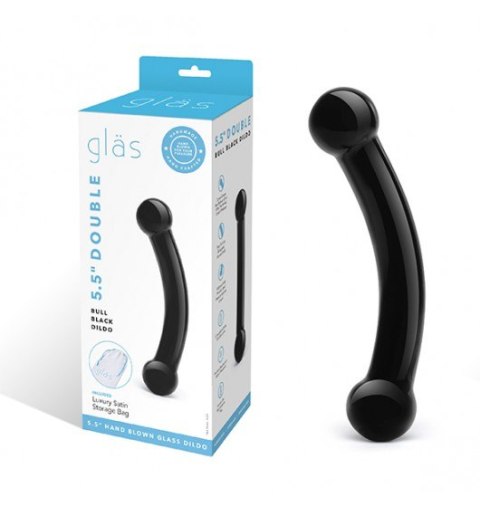 Glas - Double Bull Black Glass Dildo