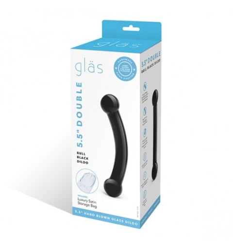 Glas - Double Bull Black Glass Dildo