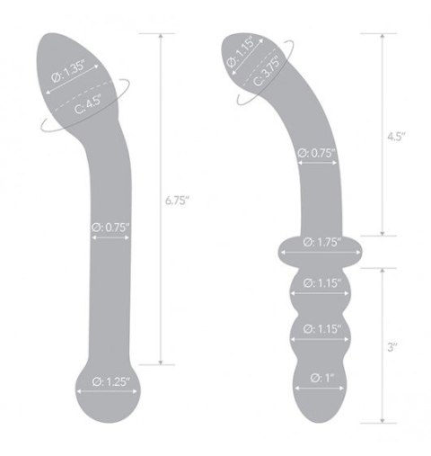 Szklane Dildo Zestaw G-Spot Pleasure 2 szt Gläs