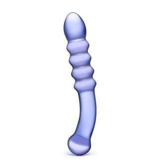 Szklane Dildo Purple Rain Ribbed Gläs