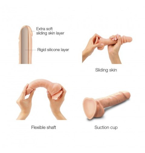 Sliding Skin Realistic Dildo Flesh XL