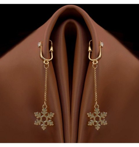 Upko Non-pierced clitoral jewelry dangle with snowflake