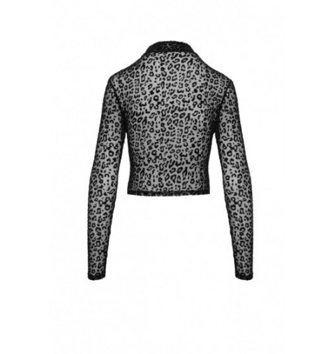 F289 Leopard flock top with long sleeves S