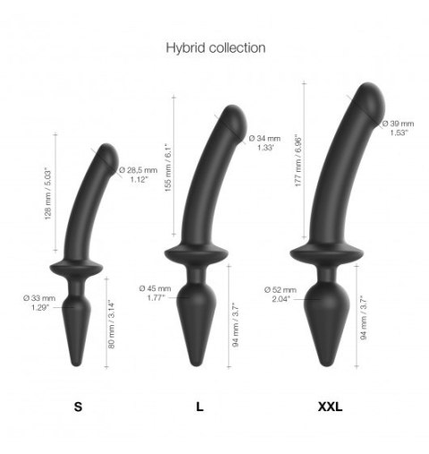 Switch Plug-in Semi-realistic Dildo Black L