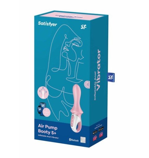 Wibrator Air Pump Booty 5+ Red z aplikacją Satisfyer