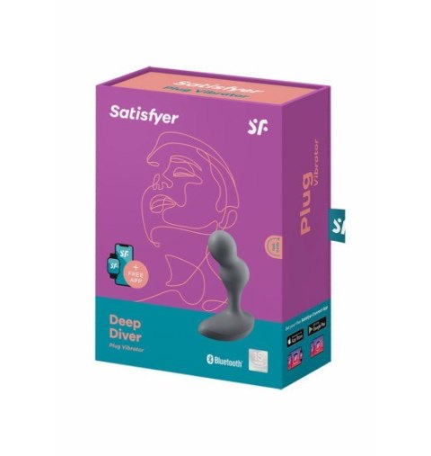 Wibrator Analny Deep Diver Grey z aplikacją Satisfyer