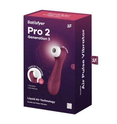 Masażer Łechtaczki Pro 2 Generation 3 Wine Red Satisfyer