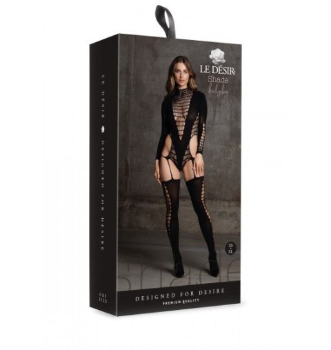 Kalyke XXIII Bodystocking with Turtleneck Black