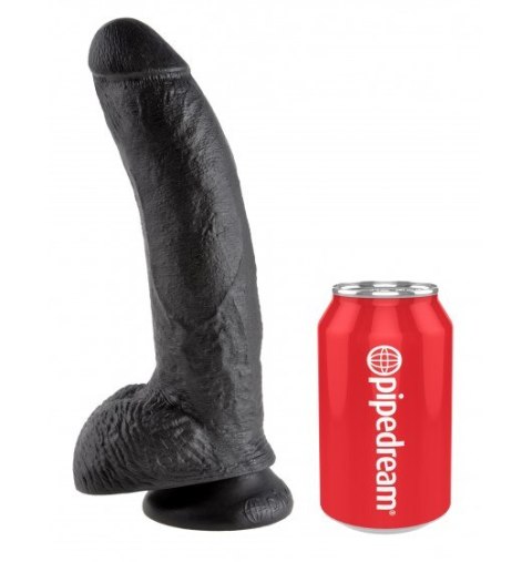 Dildo Sztuczny Penis King Cock 8" with Balls black z przyssawką