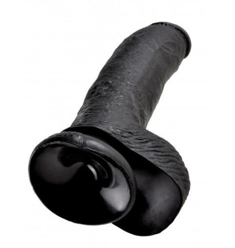 Dildo Sztuczny Penis King Cock 8" with Balls black z przyssawką