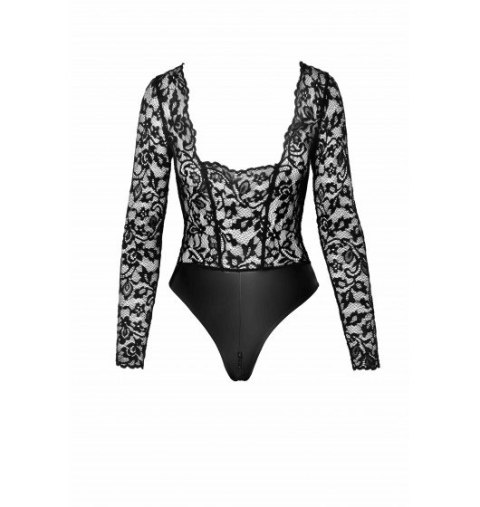 F296 Psyche bodysuit of lace and wetlook L