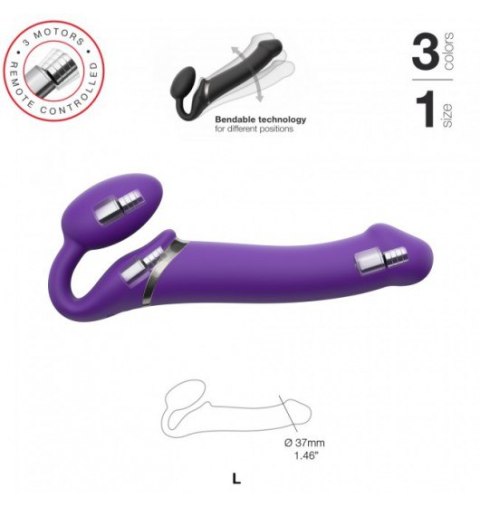 Wibrujące Dildo Strap on me Purple rozmiar L