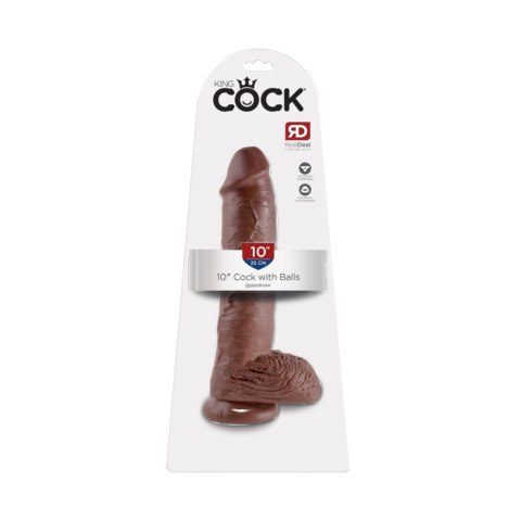 Dildo King Cock with Balls Pipedream 10 Brown