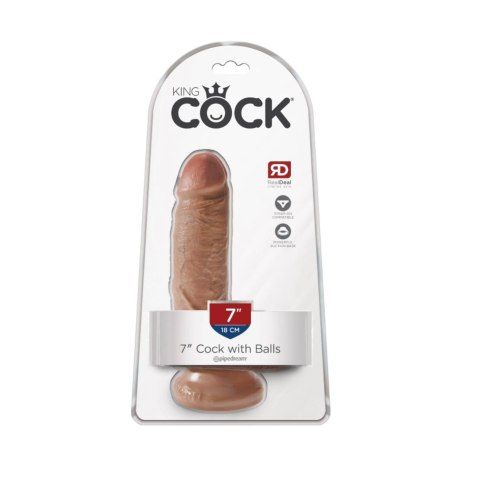 Dildo King Cock with Balls Pipedream 7 Tan