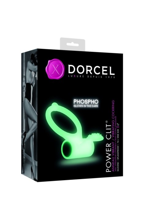 Fluorescencyjny wibrujący pierścień erekcyjny Dorcel Power Clit Phospho