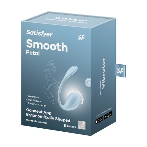 Satisfyer Smooth Petal Connect App - wibrator dla par - jasnoniebieski