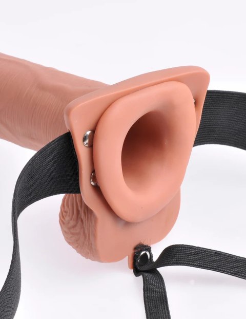 Fetish Fantasy Strap-on Series 10" Hollow Rechargeable Strap-On with Remote Tan