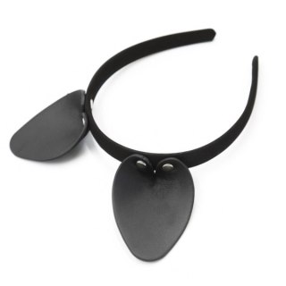 Kinky Diva Vegan Leather Cat Ears Black/Silver