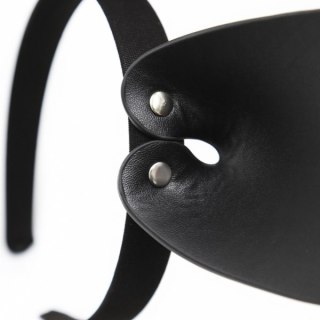 Kinky Diva Vegan Leather Cat Ears Black/Silver