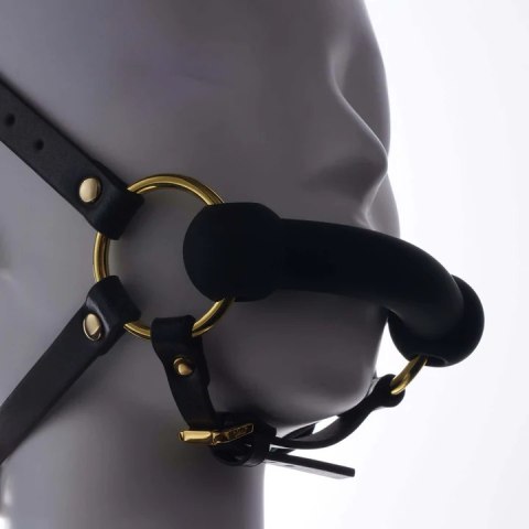 Upko knebel Leather Head Restraint Harness Mouth Gag With Leash