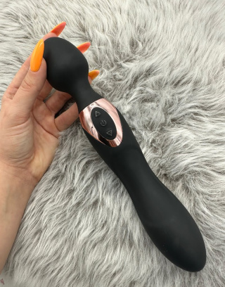 Wibrator Różdżka 2w1 Double Pleasure black