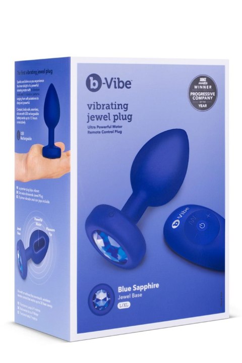 B-VIBE VIBRATING JEWEL PLUG L/XL NAVY