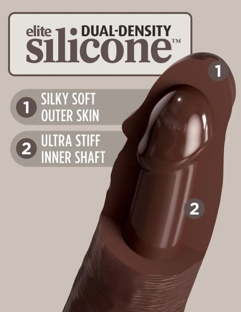 King Cock Dildo Elite 8" Dual Density Silicone Cock Brown