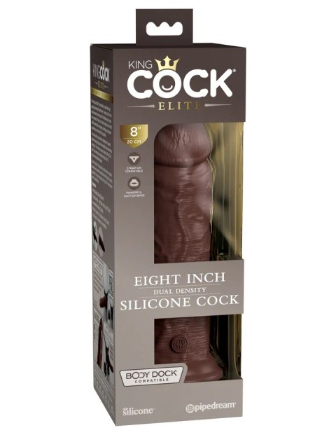 King Cock Dildo Elite 8" Dual Density Silicone Cock Brown