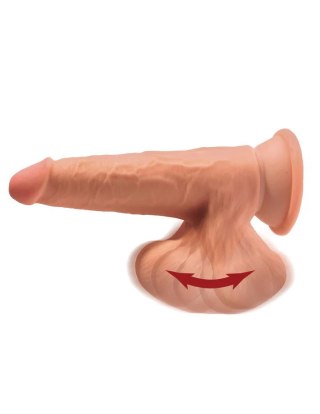 King Cock Dildo Plus 7" Triple Density Cock With Swinging Balls Tan