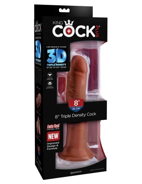 King Cock Dildo Plus 8" Triple Density Cock Brown