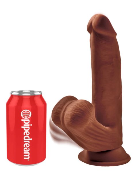 King Cock Dildo Plus 8" Triple Density Cock With Swinging Balls Brown