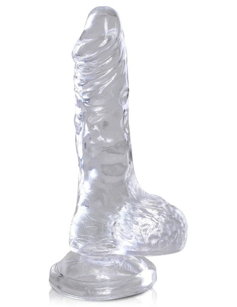 King Cock Transparentne Dildo Clear 4" Cock with Balls Clear