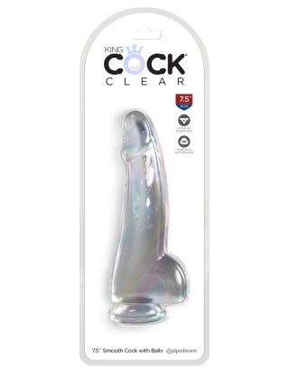 King Cock Transparentne Dildo Clear 7,5" with Balls