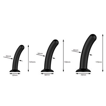 Nexus Dilator Zestaw Dildo Silicone Anal Dildos S,M,L Black