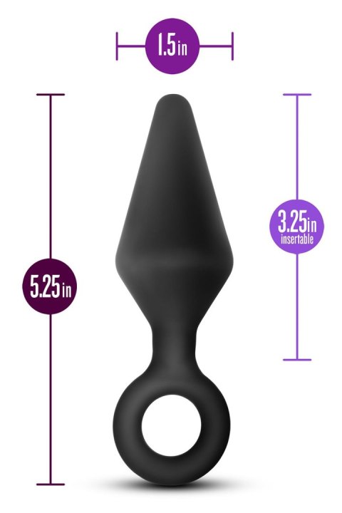 ANAL ADVENTURES PLATINUM SILICONE LOOP PLUG LARGE BLACK