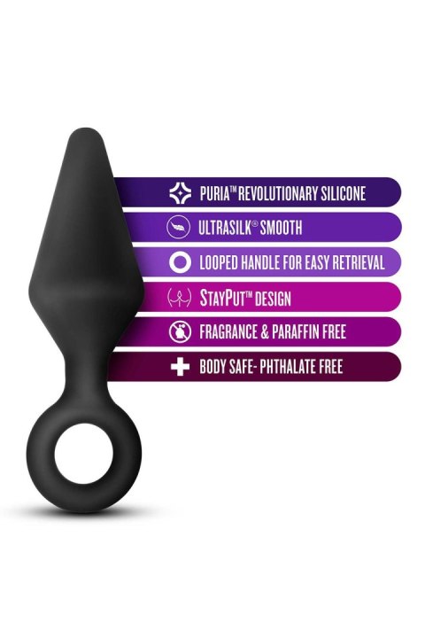 ANAL ADVENTURES PLATINUM SILICONE LOOP PLUG LARGE BLACK