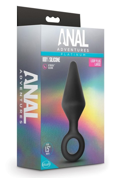 ANAL ADVENTURES PLATINUM SILICONE LOOP PLUG LARGE BLACK