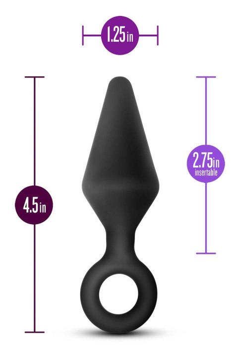 ANAL ADVENTURES PLATINUM SILICONE LOOP PLUG MEDIUM BLACK