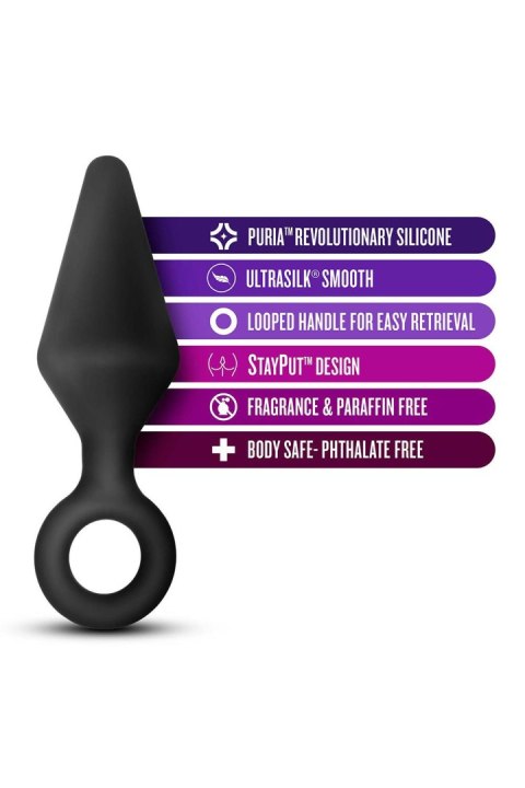 ANAL ADVENTURES PLATINUM SILICONE LOOP PLUG MEDIUM BLACK