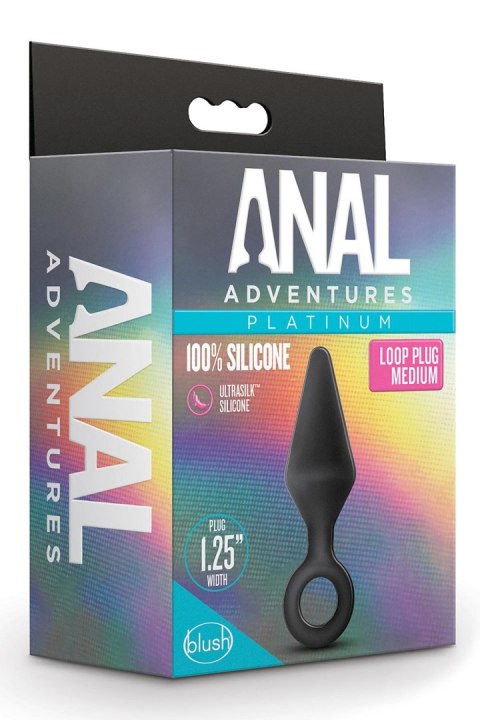 ANAL ADVENTURES PLATINUM SILICONE LOOP PLUG MEDIUM BLACK