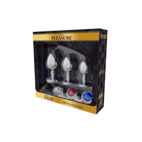 Alive Korek Analny Anal Pleasure Metal Plug Kit