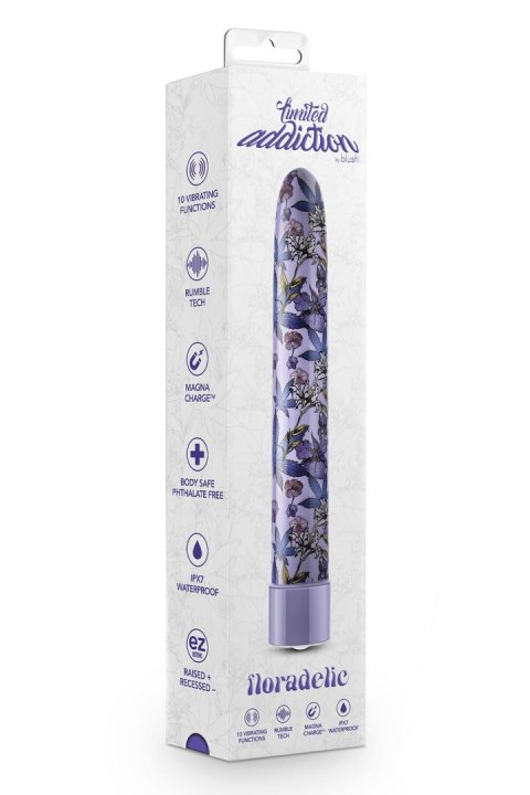 LIMITED ADDICTION FLORADELIC 7 INCH RECHARGEABLE VIBE PURPLE