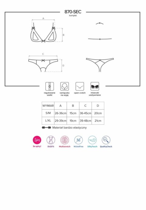 870-SEC-3 komplet 2-częściowy czerwony L/XL