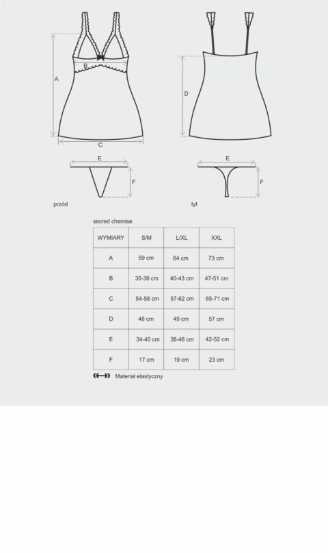 Secred koszulka i stringi L/XL