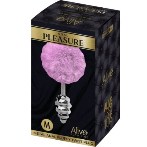 Alive korek analny z ogonkiem Metal Anal Fluffy Twist Plug Lila M