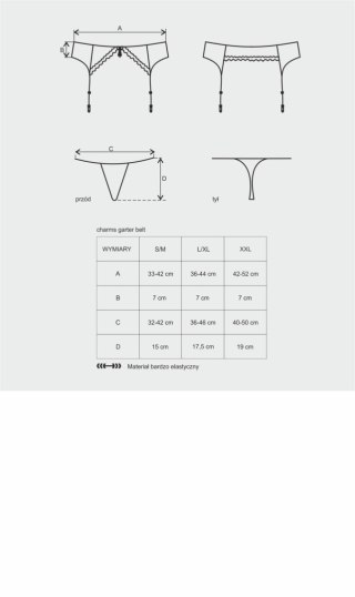 Charms pas do pończoch i stringi L/XL