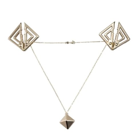 LOCKINK zaciski Nipple Clamps with Heavy Pendant Gold